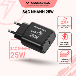 Alternative view of Củ sạc nhanh cho điện thoại PD 25W VINACUSA V2501B quick charger USB type C