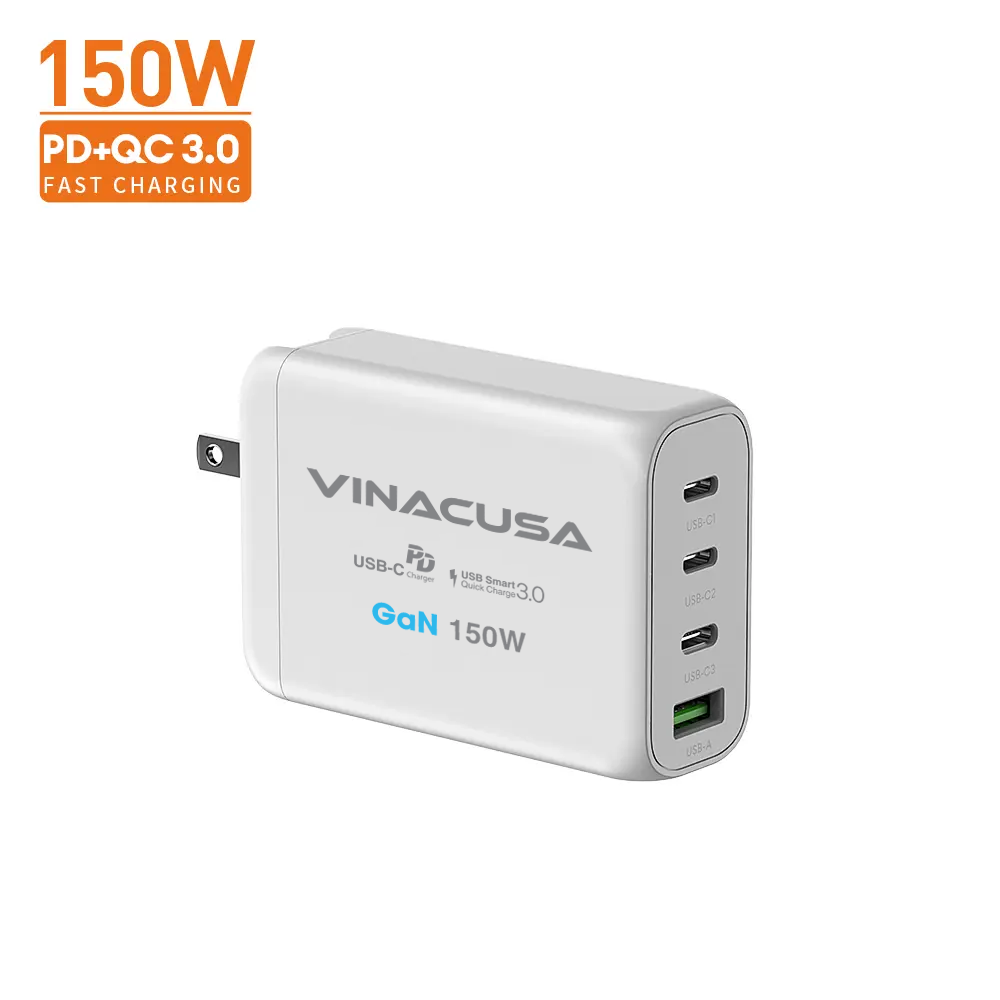 Sạc Nhanh 150W – Adapter GaN Vinacusa PD-100PT Super Fast Charger Type C
