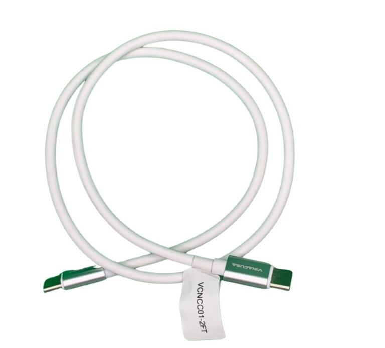 Dây cáp sạc nhanh VINACUSA 2 đầu Type C 0.61m VCNCC01-2FT cho điện thoại Mac Laptop vỏ nhựa TPE màu trắng - Ảnh 5