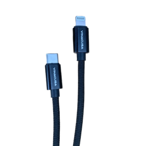 Dây cáp sạc VINACUSA Type C to lightning 1.83m VCNCL01-6FT cho iPhone iPad, màu đen, vỏ bọc lưới hợp kim nhôm chống nhiễu và bọc dù