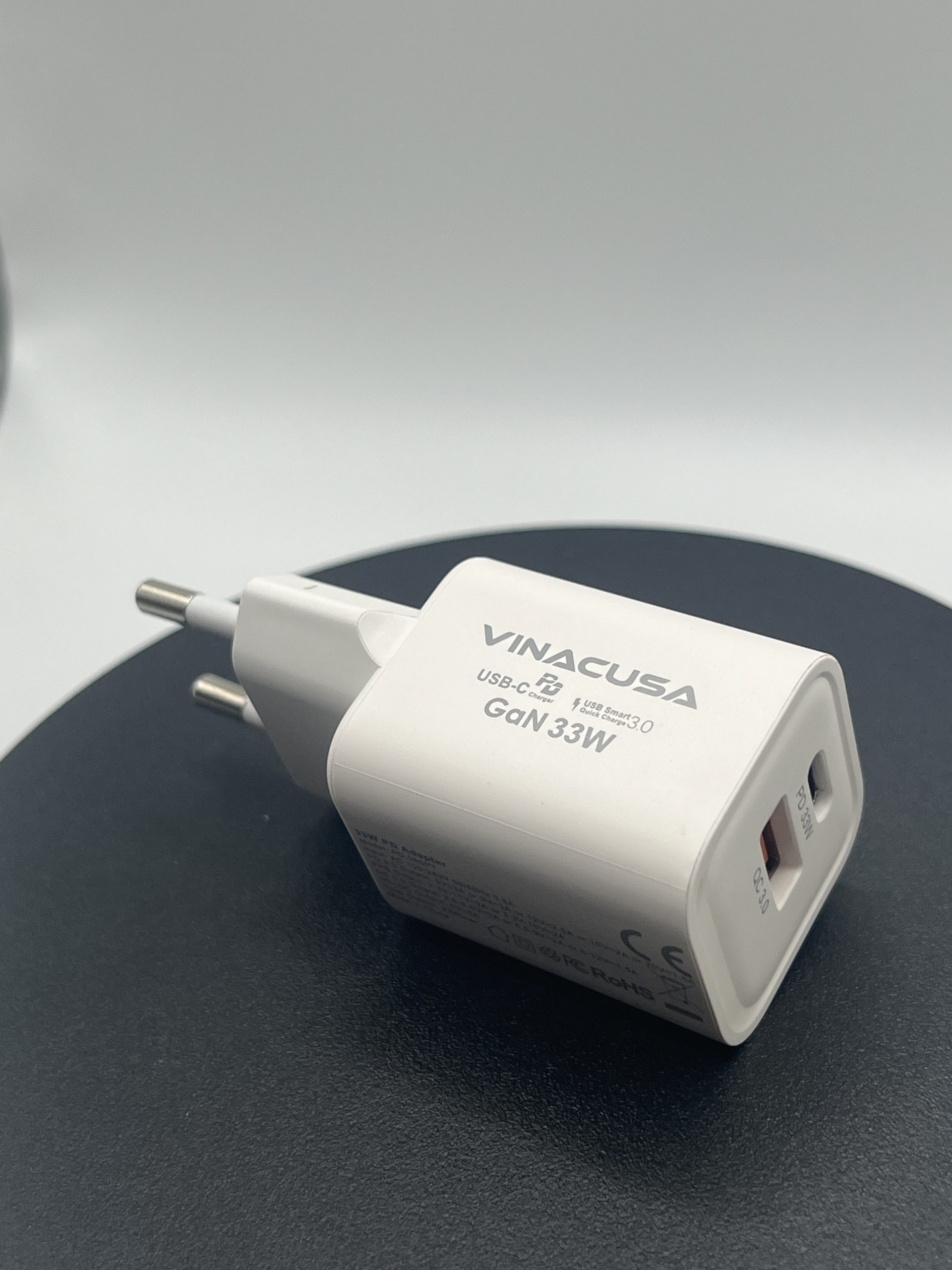 Củ sạc nhanh cho máy tính điện thoại GaN PD 33W VINACUSA V3311W quick charger USB type C – 2 cổng ra đa năng - Ảnh 3