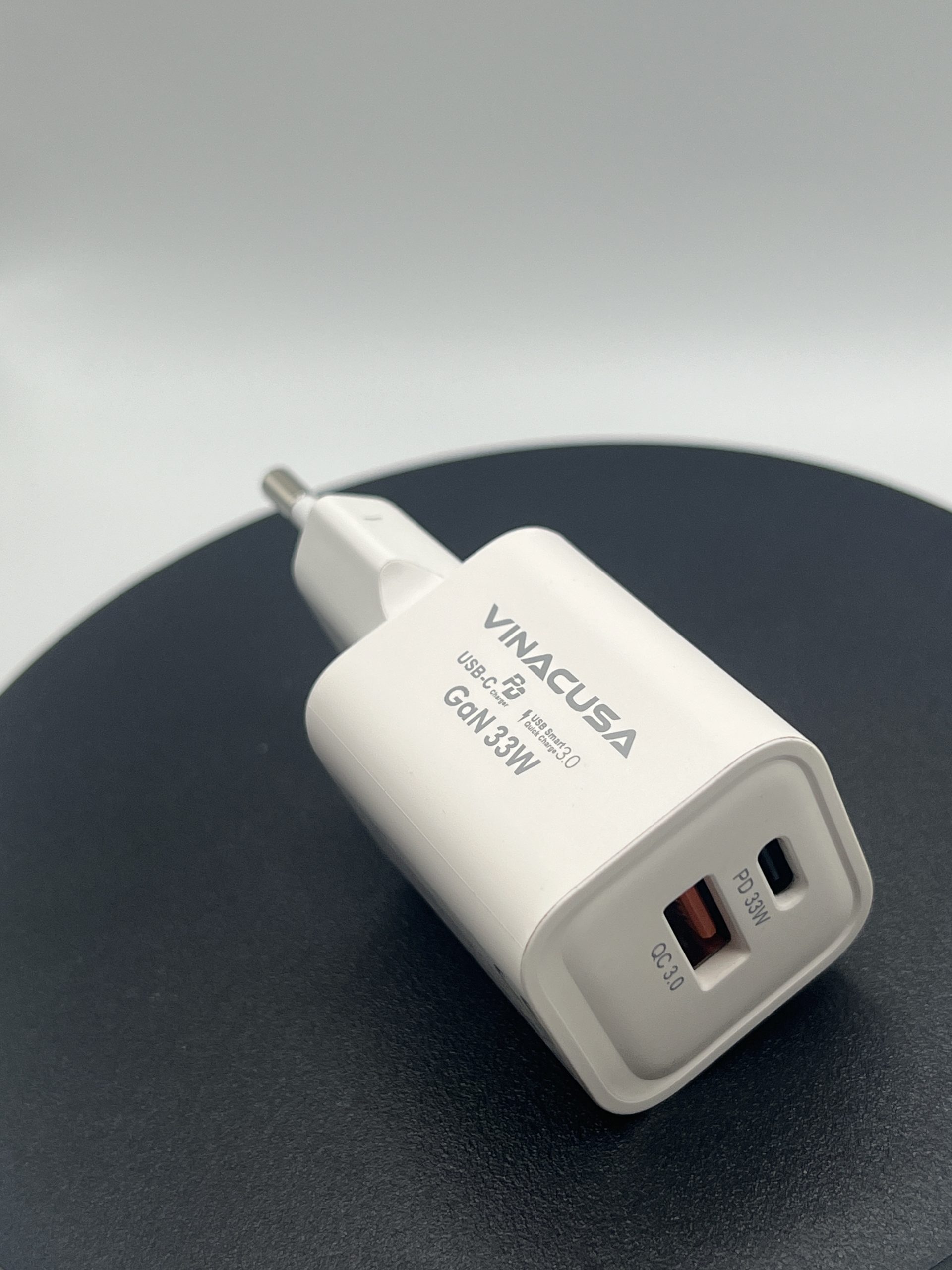 Củ sạc nhanh cho máy tính điện thoại GaN PD 33W VINACUSA V3311W quick charger USB type C – 2 cổng ra đa năng - Ảnh 4