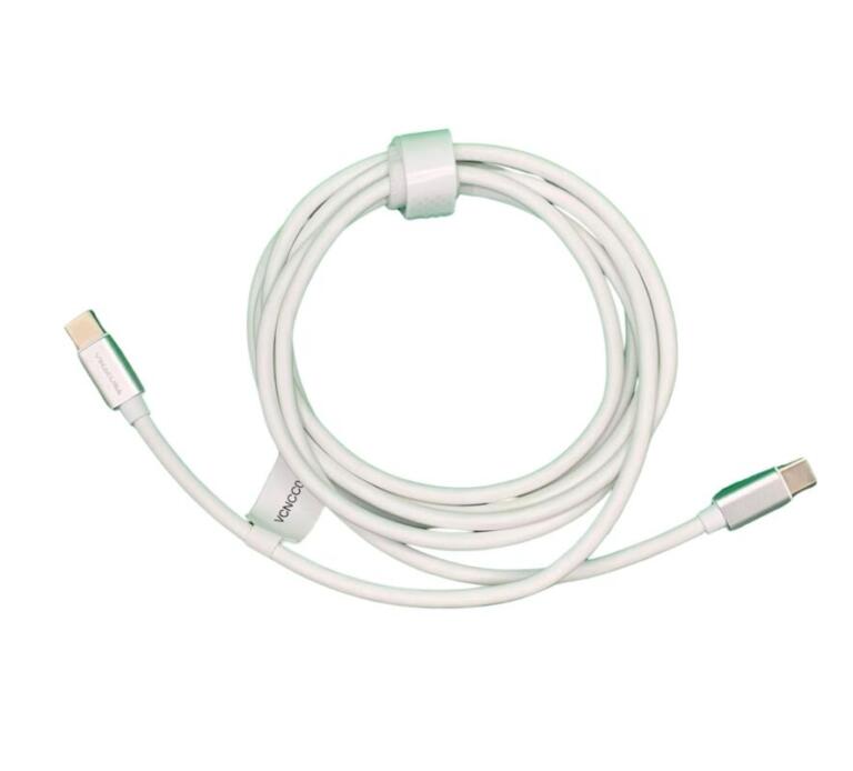 Dây cáp sạc VINACUSA 2 đầu Type C 1.83m VCNCC01-6FT cho điện thoại máy tính Macbook màu trắng chống nhiễu - Ảnh 5