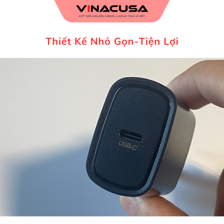 Củ sạc nhanh cho điện thoại iPhone Samsung Mi Oppo Vivo… 20W VINACUSA V2001B PD quick charger USB type C - Ảnh 8