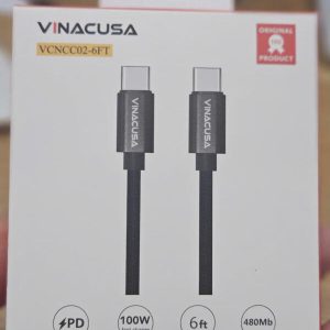 Alternative view of Dây cáp sạc nhanh Type C VINACUSA VCNCC02-6FT 1.83m cho điện thoại Laptop Macbook màu đen chống nhiễu bọc dù